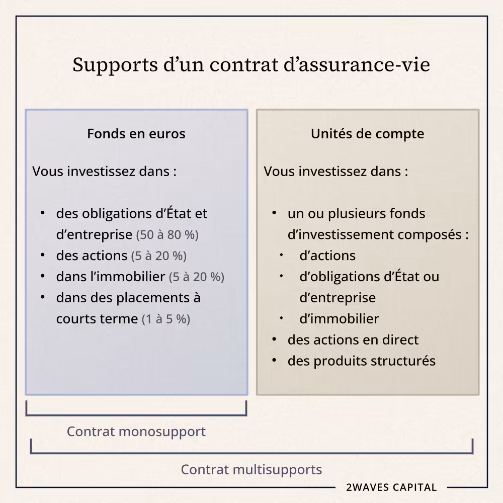 Supports d’investissement d’un contrat d’assurance-vie.